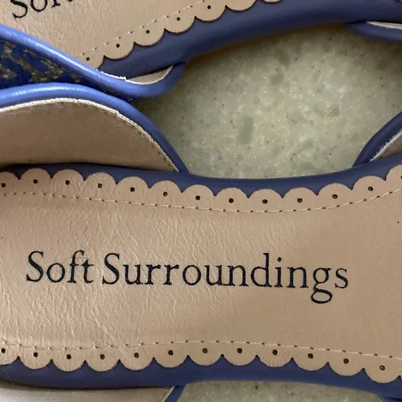 Soft Surroundings Intricate Blue and Cream Loafers - Picture 2 of 9